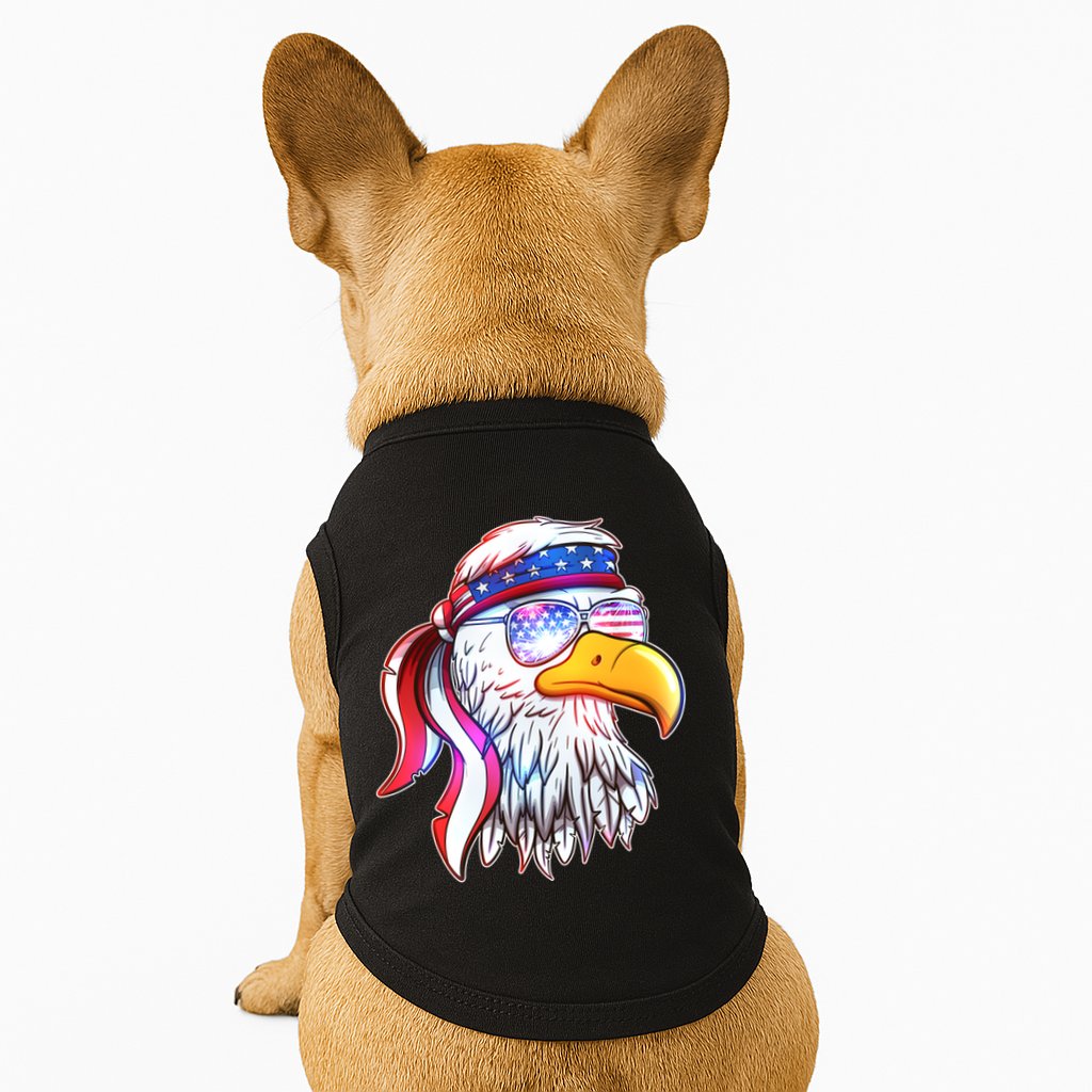 Funny American USA Flag Bandana Eagle Doggie Tank