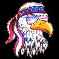 Funny American USA Flag Bandana Eagle V-Neck T-Shirt