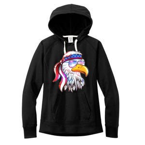 Funny American USA Flag Bandana Eagle Women's Fleece Hoodie