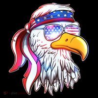 Funny American USA Flag Bandana Eagle Flatbill Hat