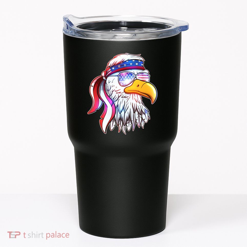 Funny American USA Flag Bandana Eagle Tumbler