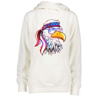 Funny American USA Flag Bandana Eagle Womens Funnel Neck Pullover Hood