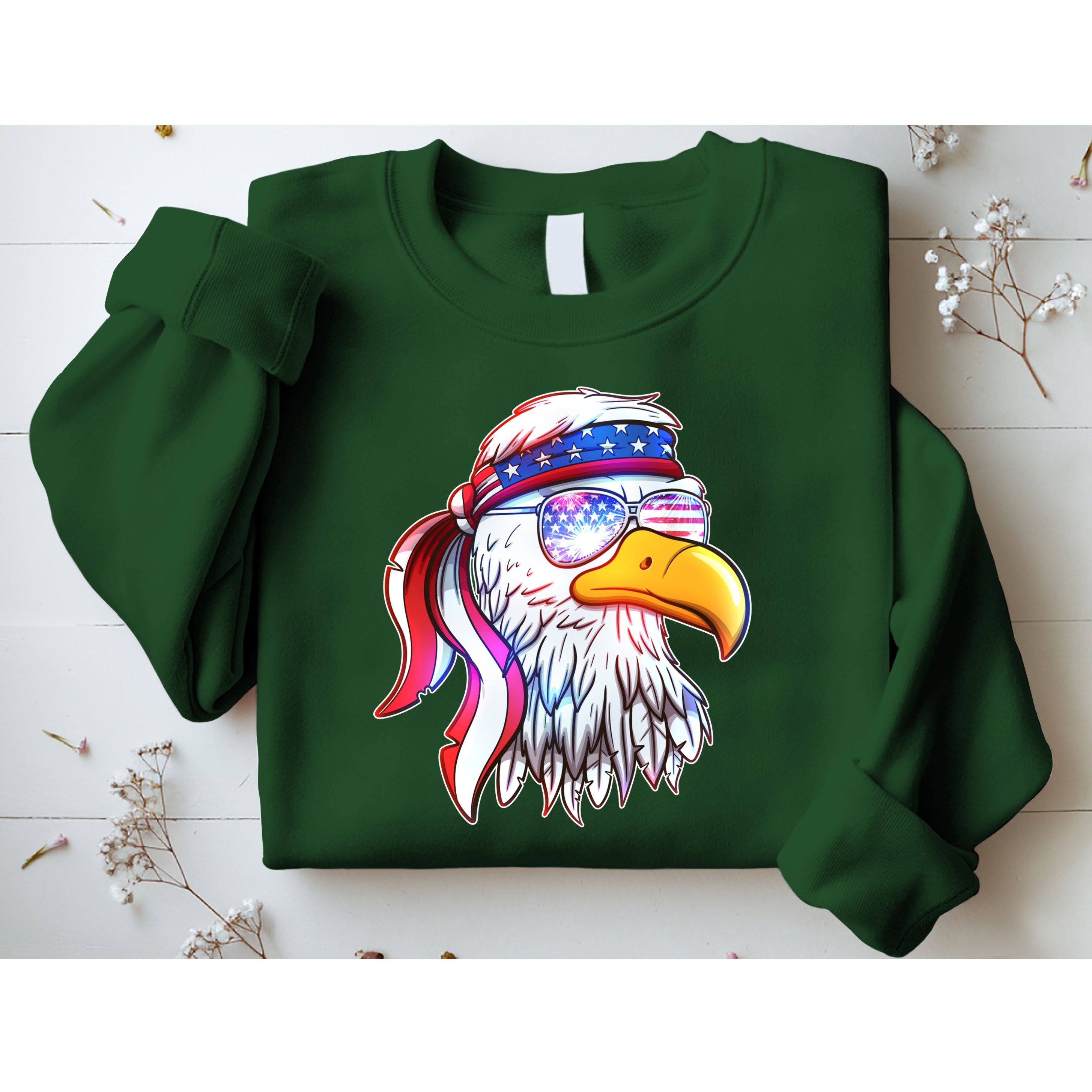 Funny American USA Flag Bandana Eagle Sweatshirt