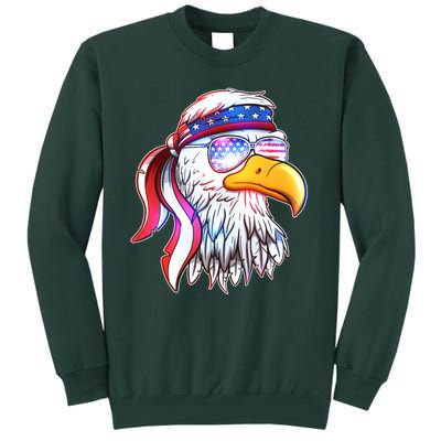 Funny American USA Flag Bandana Eagle Tall Sweatshirt