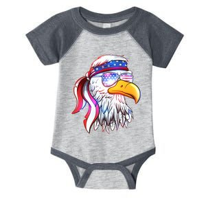 Funny American USA Flag Bandana Eagle Infant Baby Jersey Bodysuit