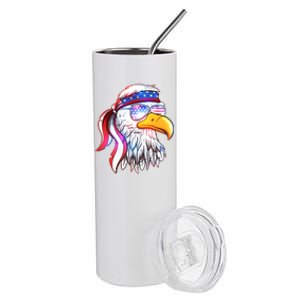 Funny American USA Flag Bandana Eagle Stainless Steel Tumbler