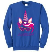 Funny Aunticorn Unicorn Cute Leopard Print Shades Aunt Gift Sweatshirt