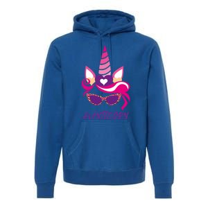 Funny Aunticorn Unicorn Cute Leopard Print Shades Aunt Gift Premium Hoodie