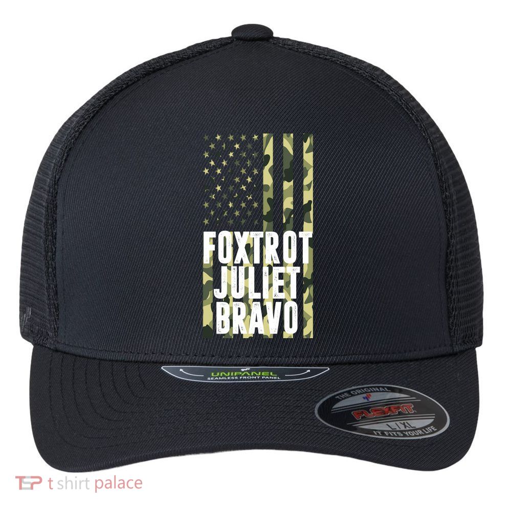 FJB Army Usa Flag Foxtrot Juliet Bravo Flexfit Unipanel Trucker Cap