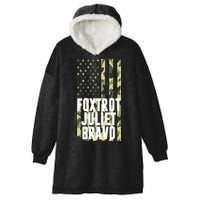 FJB Army Usa Flag Foxtrot Juliet Bravo Hooded Wearable Blanket