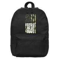 FJB Army Usa Flag Foxtrot Juliet Bravo 16 in Basic Backpack
