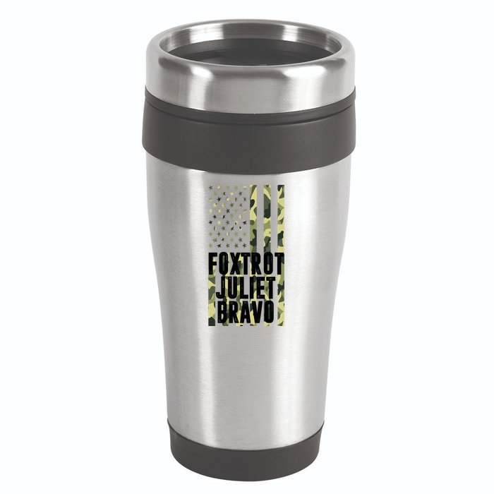 FJB Army Usa Flag Foxtrot Juliet Bravo 16oz Travel Tumbler