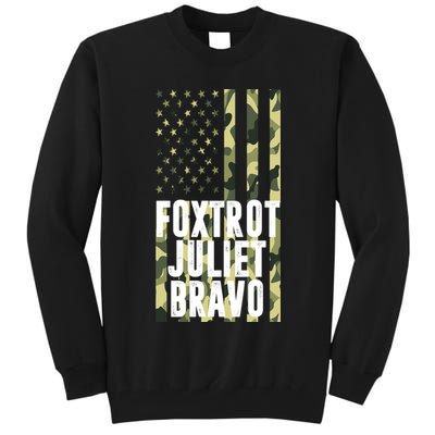 FJB Army Usa Flag Foxtrot Juliet Bravo Tall Sweatshirt