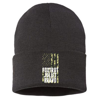 FJB Army Usa Flag Foxtrot Juliet Bravo Sustainable Knit Beanie