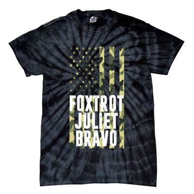 FJB Army Usa Flag Foxtrot Juliet Bravo Tie-Dye T-Shirt