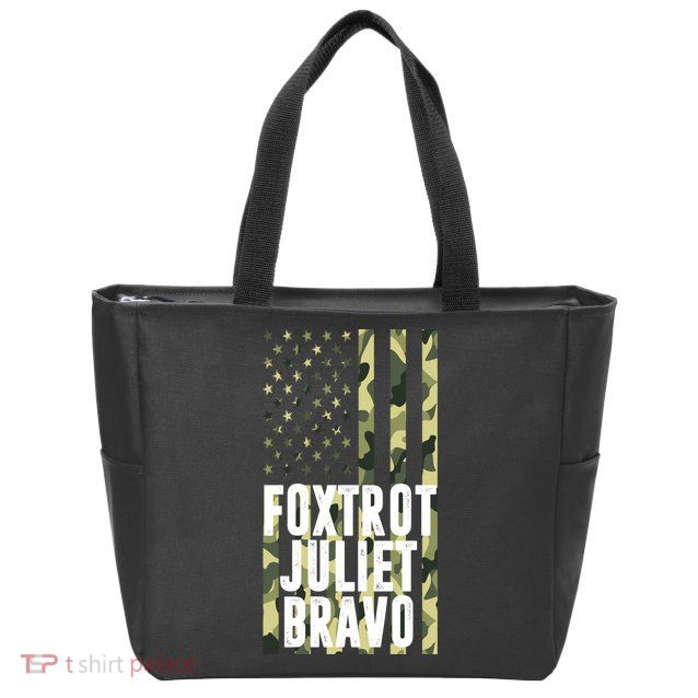 FJB Army Usa Flag Foxtrot Juliet Bravo Zip Tote Bag