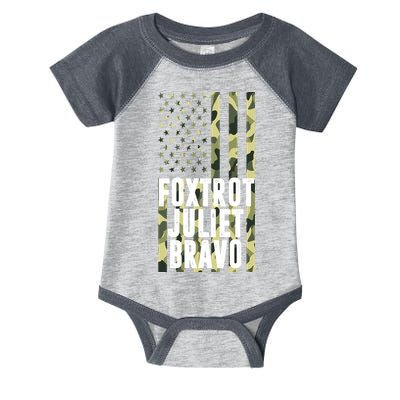 FJB Army Usa Flag Foxtrot Juliet Bravo Infant Baby Jersey Bodysuit