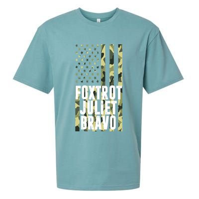 FJB Army Usa Flag Foxtrot Juliet Bravo Sueded Cloud Jersey T-Shirt