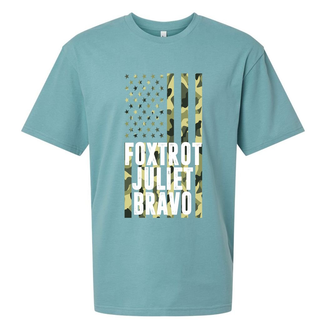 FJB Army Usa Flag Foxtrot Juliet Bravo Sueded Cloud Jersey T-Shirt