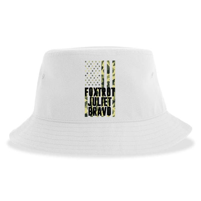 FJB Army Usa Flag Foxtrot Juliet Bravo Sustainable Bucket Hat