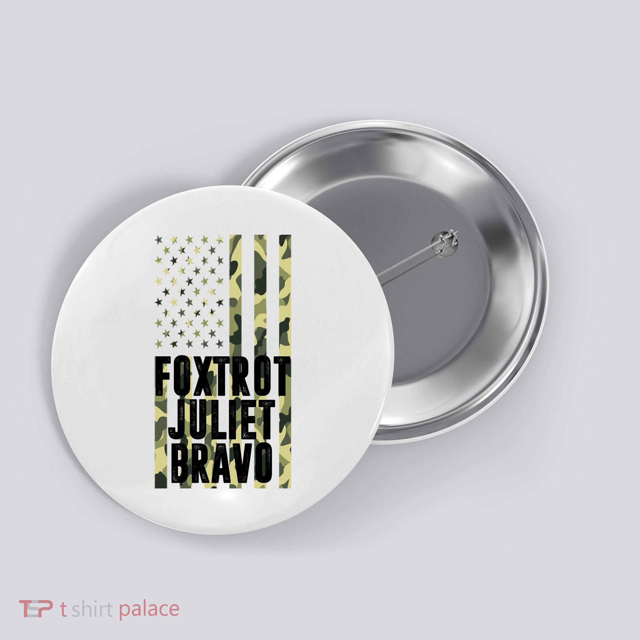 FJB Army Usa Flag Foxtrot Juliet Bravo Button