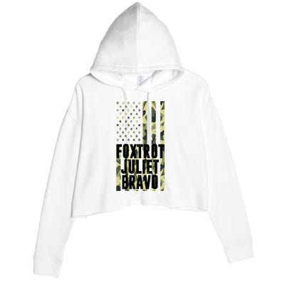 FJB Army Usa Flag Foxtrot Juliet Bravo Crop Fleece Hoodie