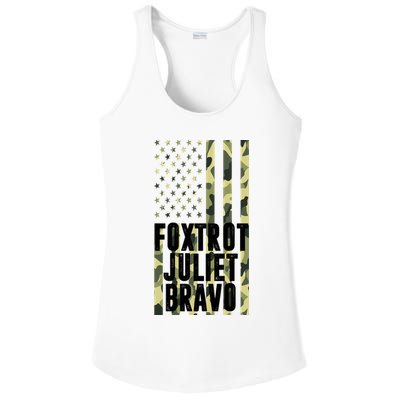 FJB Army Usa Flag Foxtrot Juliet Bravo Ladies PosiCharge Competitor Racerback Tank
