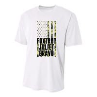 FJB Army Usa Flag Foxtrot Juliet Bravo Youth Performance Sprint T-Shirt