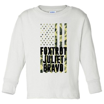 FJB Army Usa Flag Foxtrot Juliet Bravo Toddler Long Sleeve Shirt