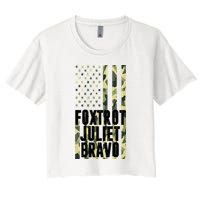 FJB Army Usa Flag Foxtrot Juliet Bravo Crop Top