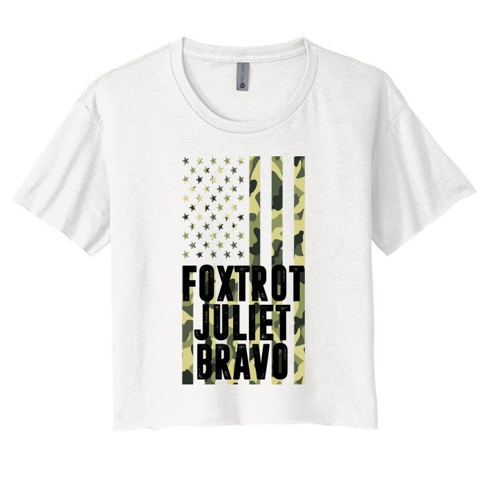 FJB Army Usa Flag Foxtrot Juliet Bravo Crop Top
