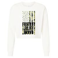 FJB Army Usa Flag Foxtrot Juliet Bravo Cropped Pullover Crew