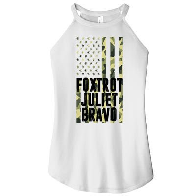 FJB Army Usa Flag Foxtrot Juliet Bravo Women's Perfect Tri Rocker Tank