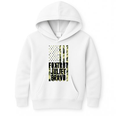 FJB Army Usa Flag Foxtrot Juliet Bravo Kids Hoodie