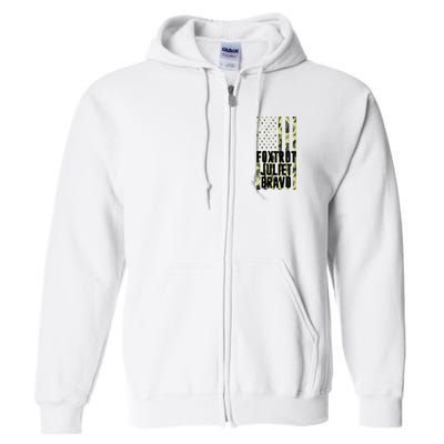 FJB Army Usa Flag Foxtrot Juliet Bravo Full Zip Hoodie