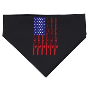 Fishing American USA Flag For Bass Fisherman Gifts Daddy USA-Made Doggie Bandana