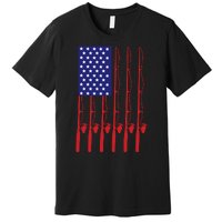 Fishing American USA Flag For Bass Fisherman Gifts Daddy Premium T-Shirt