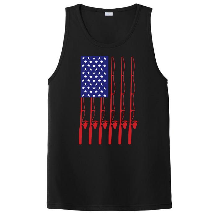 Fishing American USA Flag For Bass Fisherman Gifts Daddy PosiCharge Competitor Tank