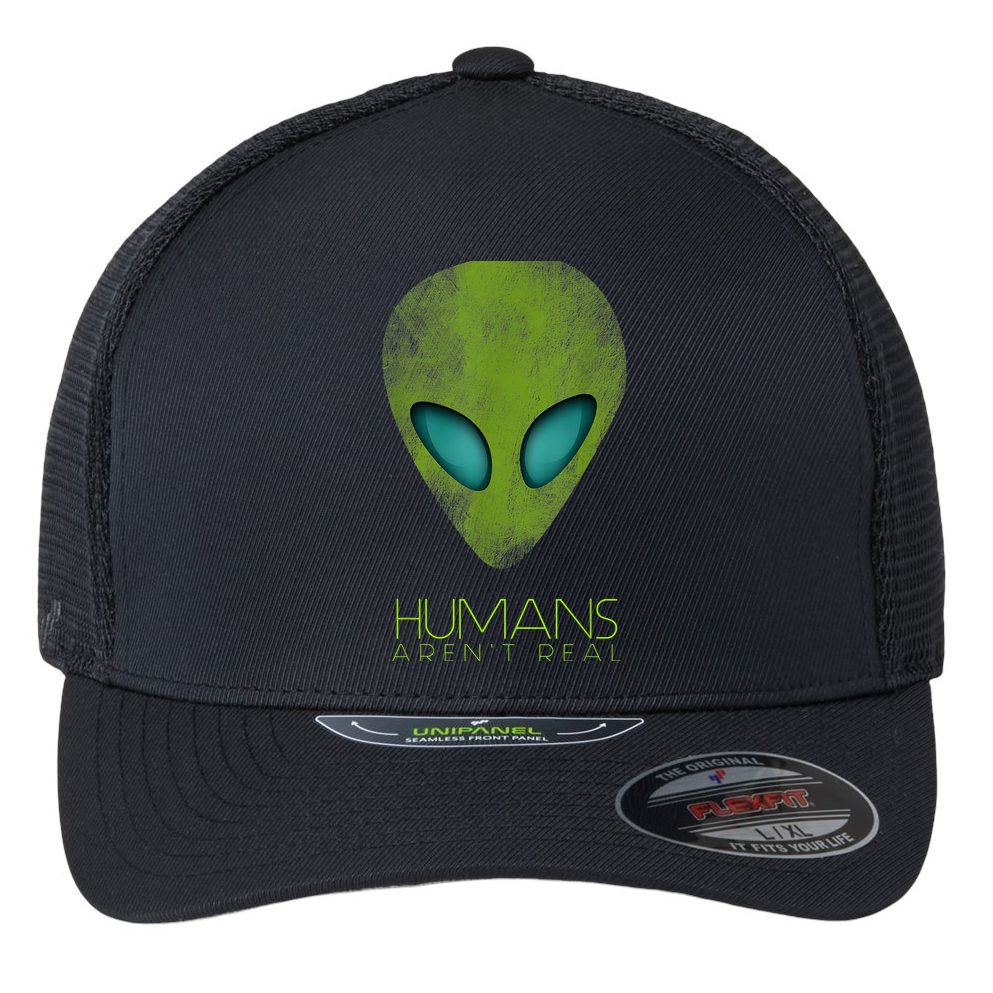 Funny Aliens UFO Flexfit Unipanel Trucker Cap