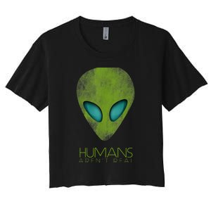 Funny Aliens UFO Women's Crop Top Tee