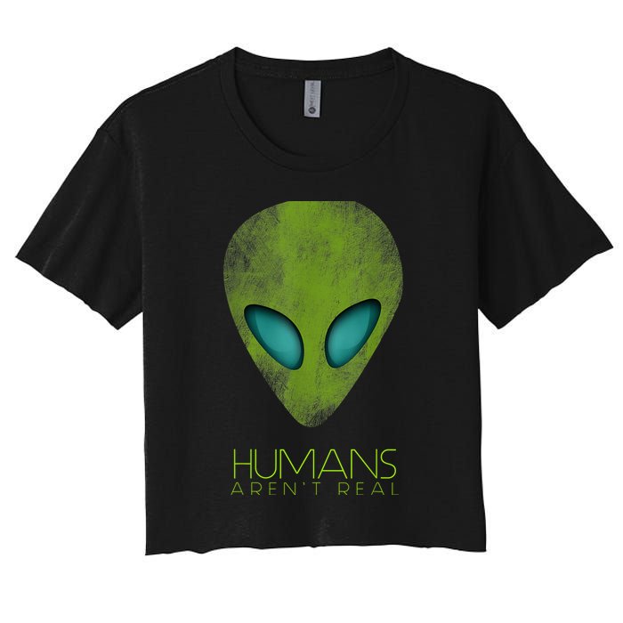 Funny Aliens UFO Women's Crop Top Tee