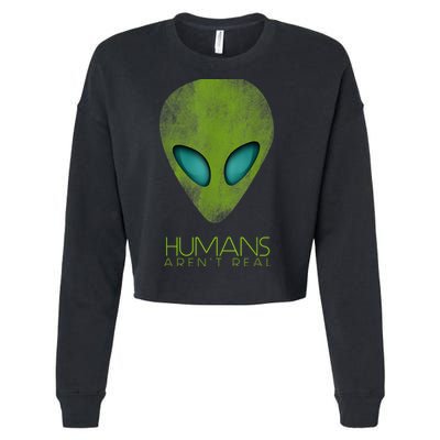 Funny Aliens UFO Cropped Pullover Crew