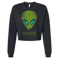 Funny Aliens UFO Cropped Pullover Crew