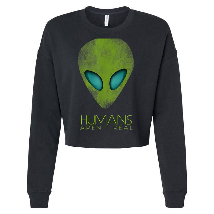 Funny Aliens UFO Cropped Pullover Crew