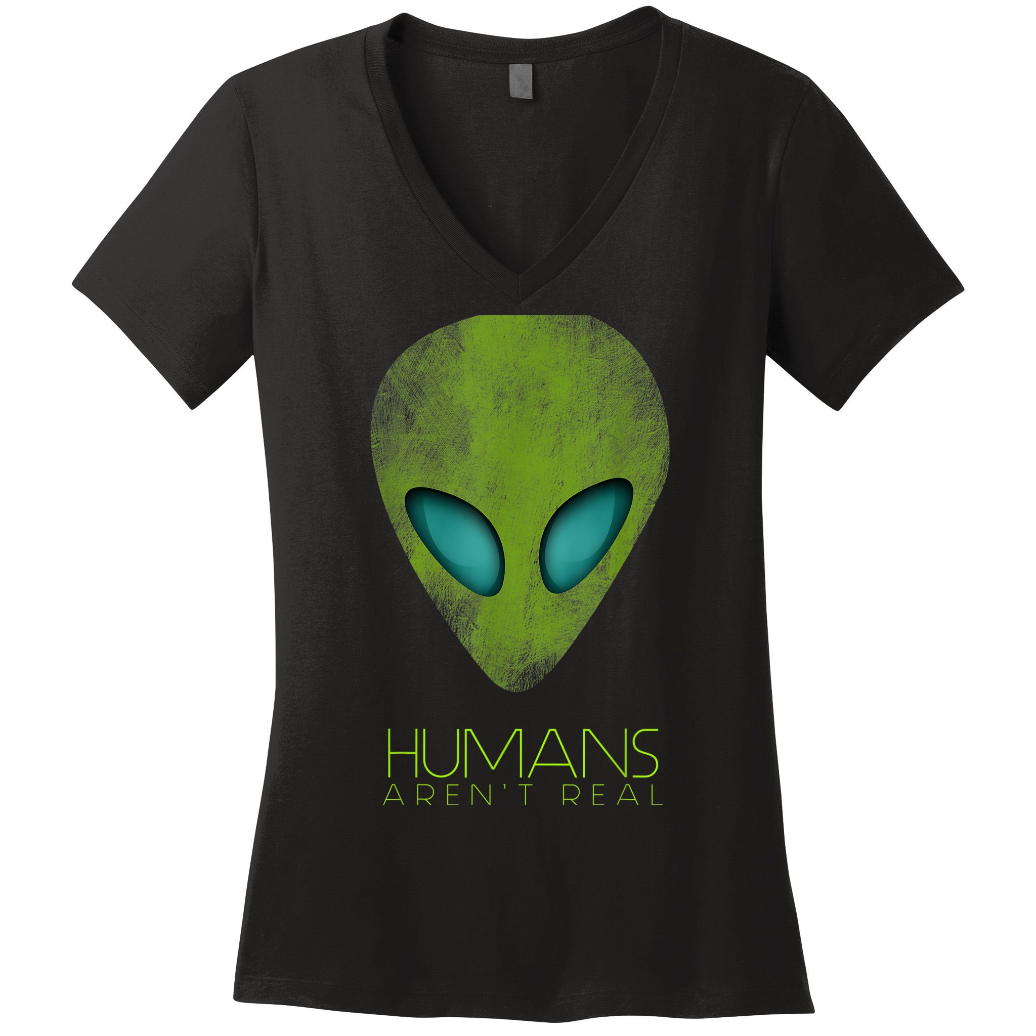 Funny Aliens UFO Women's V-Neck T-Shirt