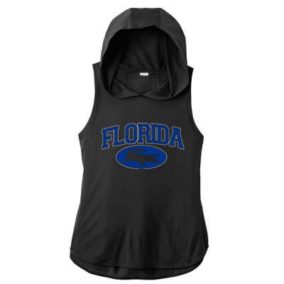 Florida Alligators University Team Logo Ladies PosiCharge Tri-Blend Wicking Draft Hoodie Tank