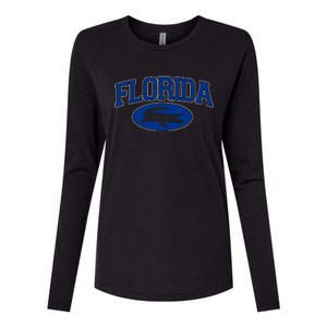 Florida Alligators University Team Logo Womens Cotton Relaxed Long Sleeve T-Shirt