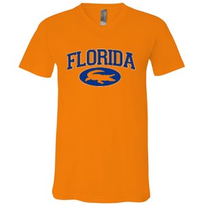 Florida Alligators University Team Logo V-Neck T-Shirt