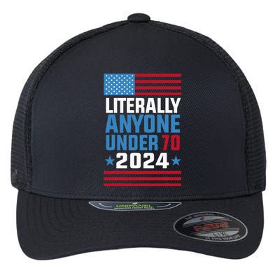 Funny Anyone Under 70 For 2024 President Election 2024 Flexfit Unipanel Trucker Cap