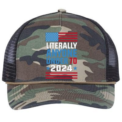 Funny Anyone Under 70 For 2024 President Election 2024 Retro Rope Trucker Hat Cap